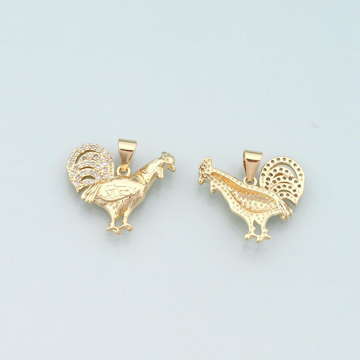18K Gold Filled Cubic Zirconia Charm Pendant for Jewelry Making