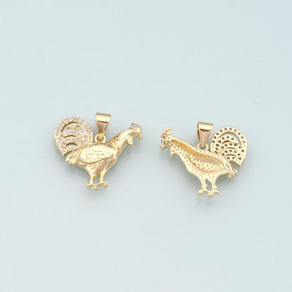 18K Gold Filled Cubic Zirconia Charm Pendant for Jewelry Making