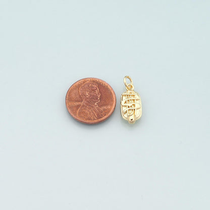 18K Gold Filled Hot Dog Pendant,Dainty Beard Charm Bracelet Necklace for DIY Jewelry Making Supply