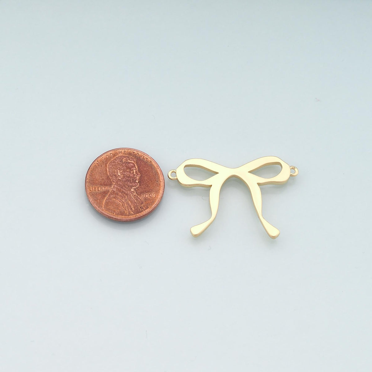 18K Gold Filled Bow Connector Charm,Bow Tie Charm Bracelet Necklace for DIY Jewelry Making Supply