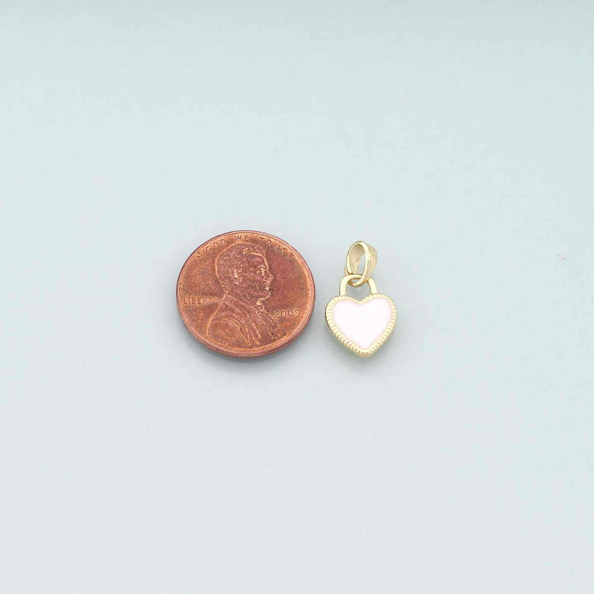 Gold Heart Charms,18K Gold Filled Heart Pendant,Enamel Heart Charm Bracelet Necklace for DIY Jewelry Making Supply