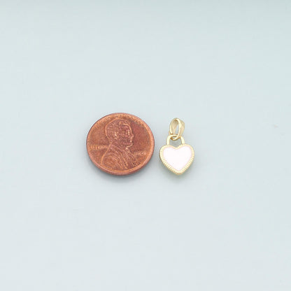 Gold Heart Charms,18K Gold Filled Heart Pendant,Enamel Heart Charm Bracelet Necklace for DIY Jewelry Making Supply