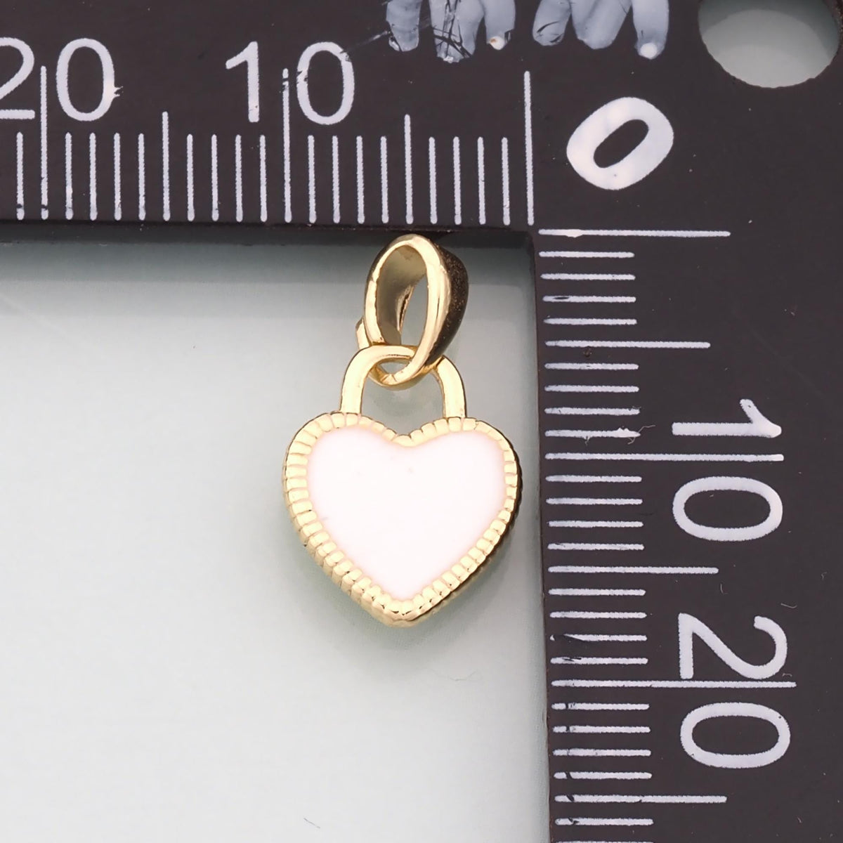 Gold Heart Charms,18K Gold Filled Heart Pendant,Enamel Heart Charm Bracelet Necklace for DIY Jewelry Making Supply