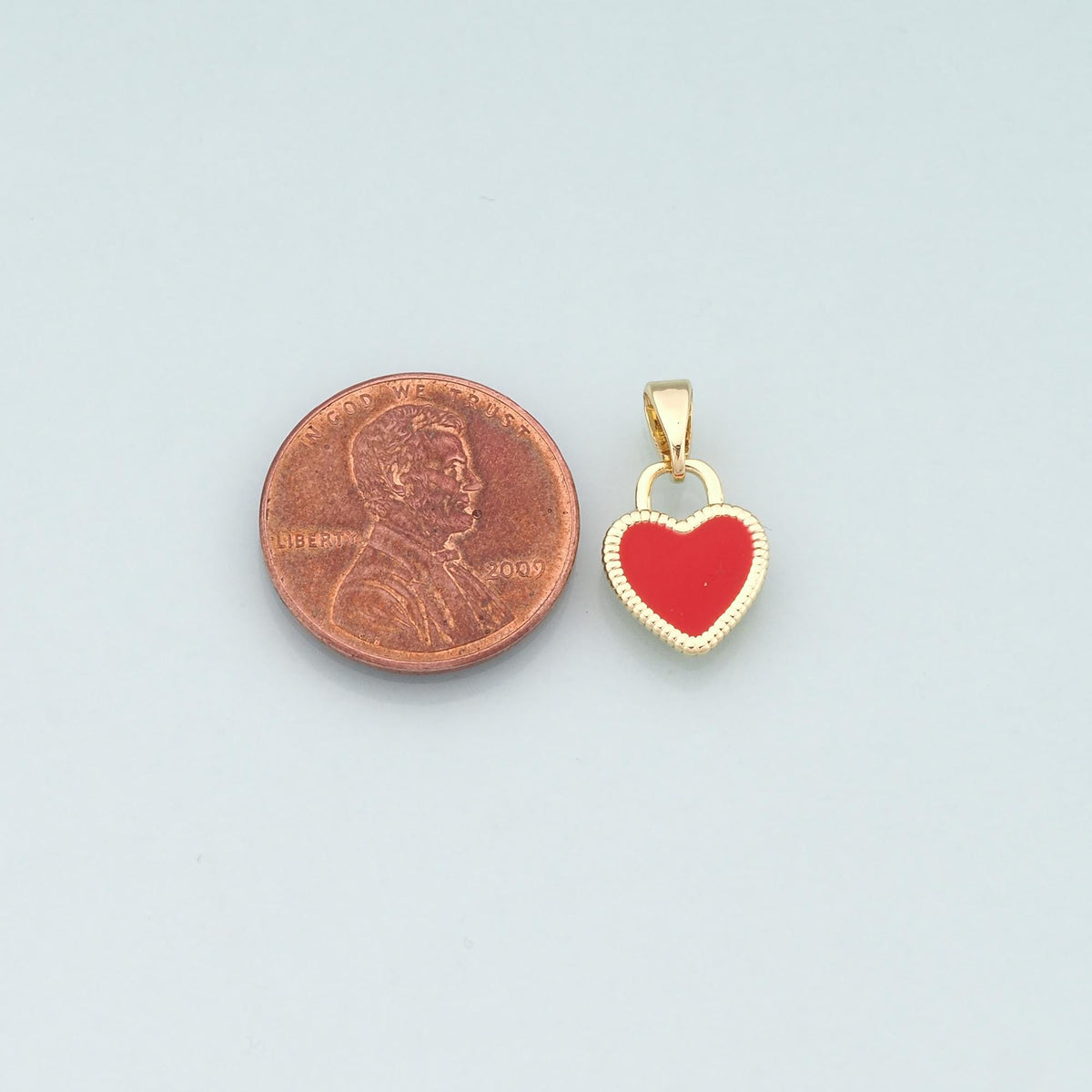 Gold Heart Charms,18K Gold Filled Heart Pendant,Enamel Heart Charm Bracelet Necklace for DIY Jewelry Making Supply