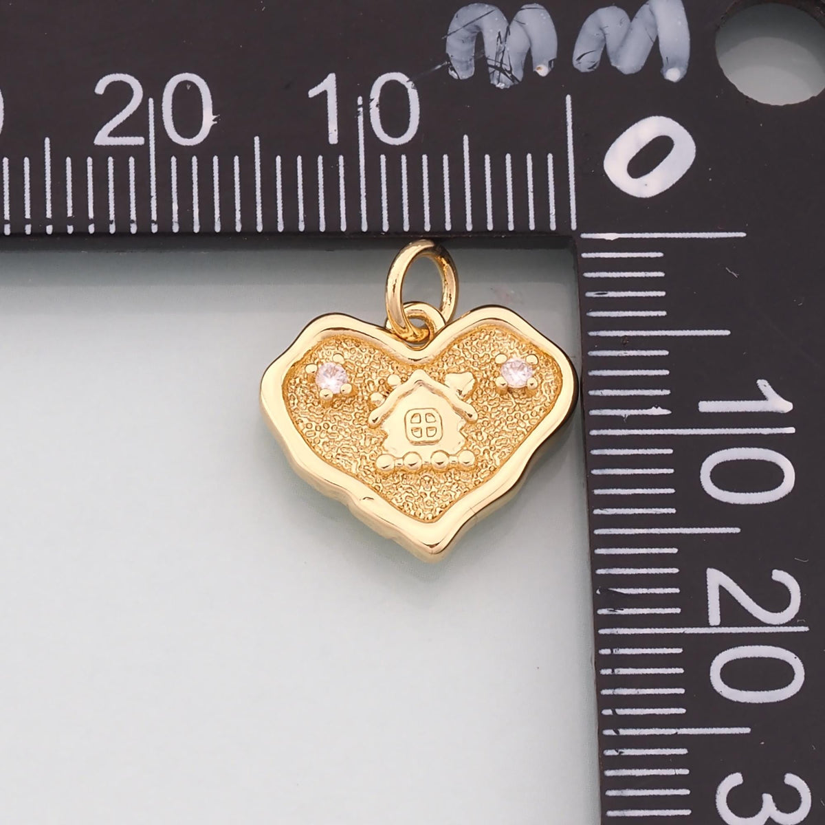 18K Gold Filled Cubic Zirconia Charm Pendant for Jewelry Making