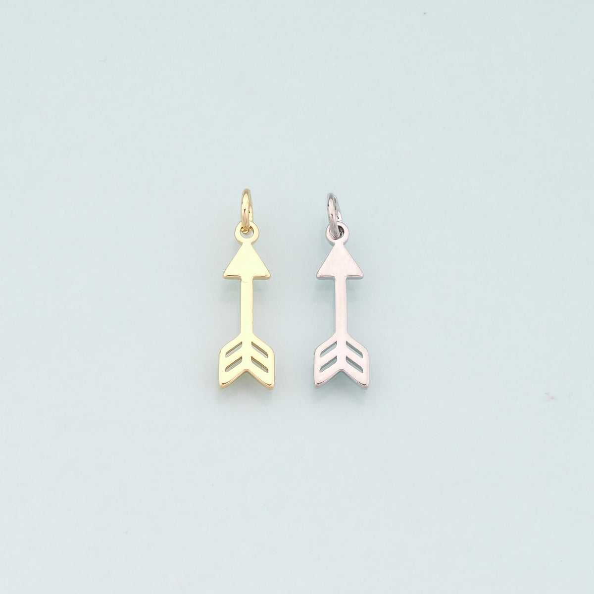 18K Gold Filled Arrow Pendant,Dainty Arrow Charm Bracelet Necklace for DIY Jewelry Making Supply