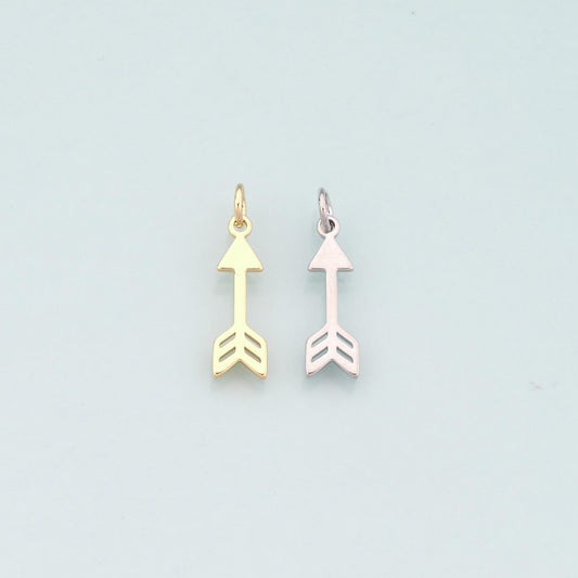 18K Gold Filled Arrow Pendant,Dainty Arrow Charm Bracelet Necklace for DIY Jewelry Making Supply