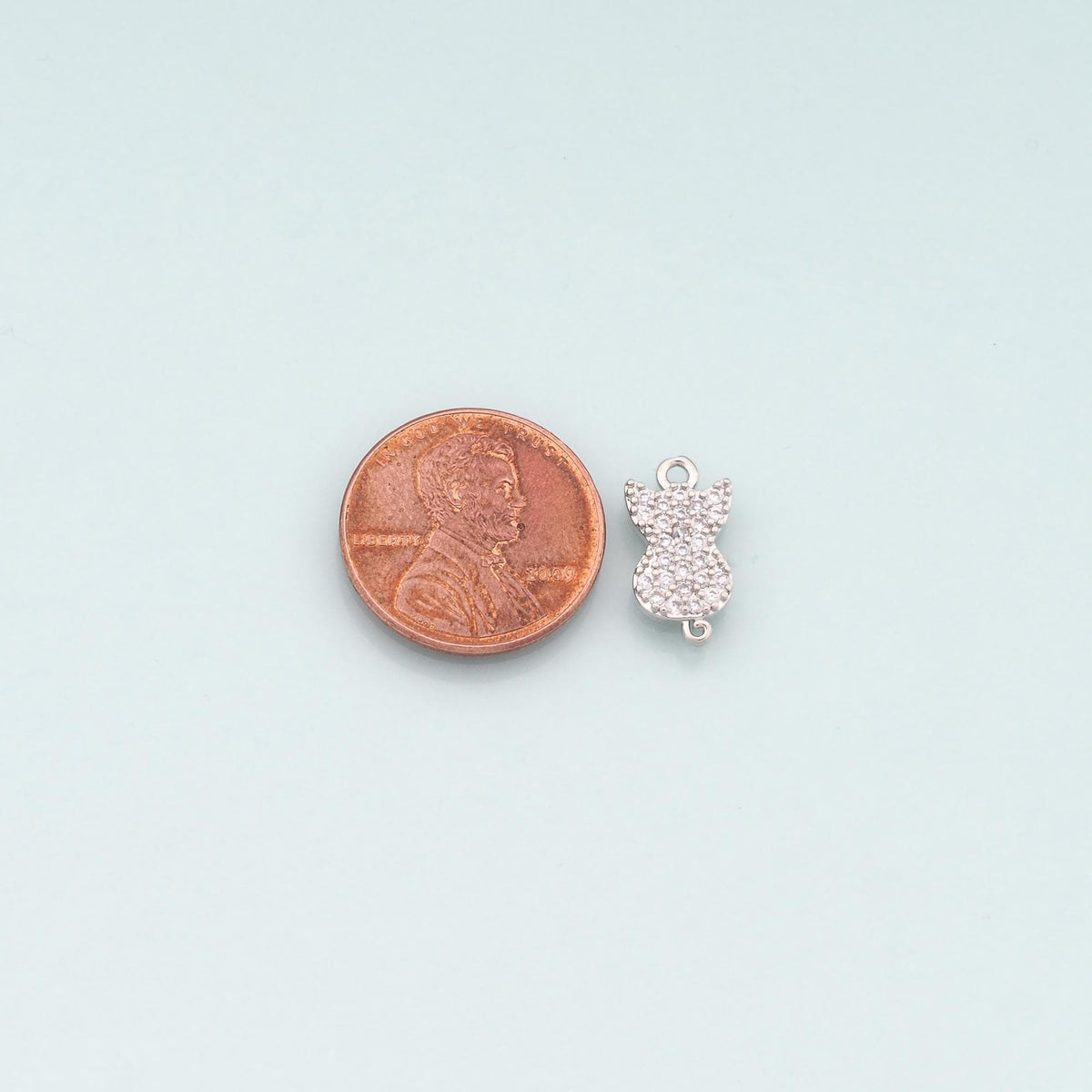 Gold Cat Charms,18K Gold Filled Cat Pendant,CZ Micro Pave Cat Charm Bracelet Necklace for DIY Jewelry Making Supply