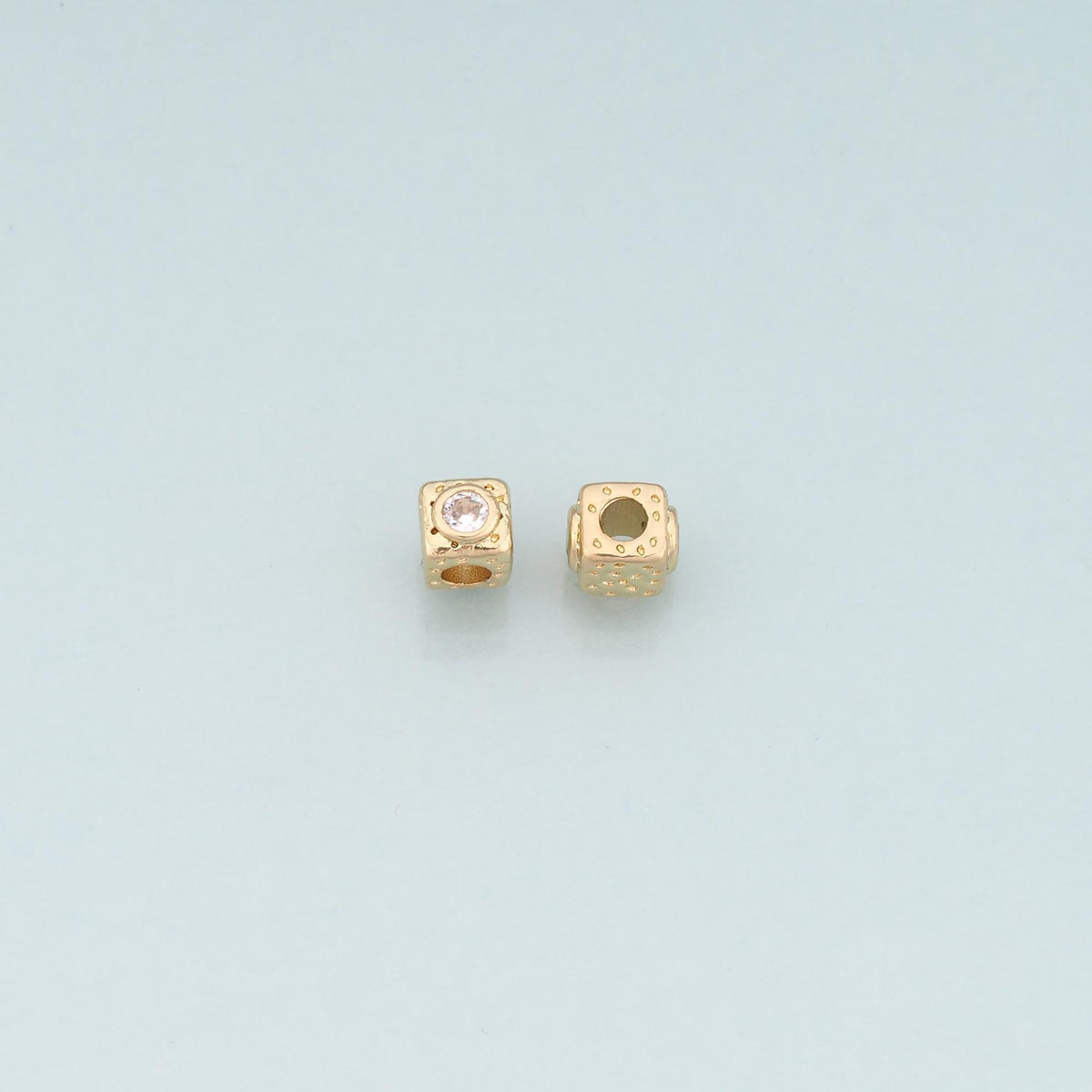 18K Gold Filled Square Spacer Beads Bracelet Necklace for DIY Jewelry Making Supply