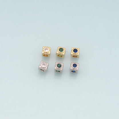 18K Gold Filled Square Spacer Beads Bracelet Necklace for DIY Jewelry Making Supply
