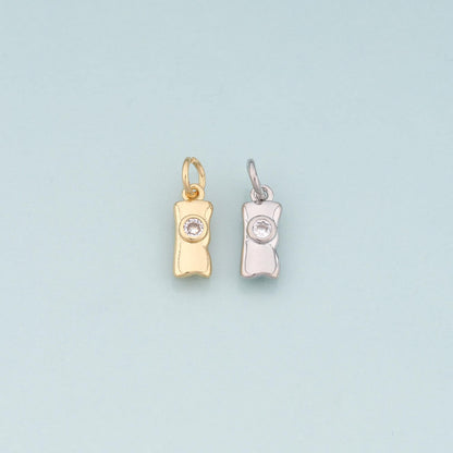 18K Gold Filled Hand CZ Charm Pendant for Jewelry Making