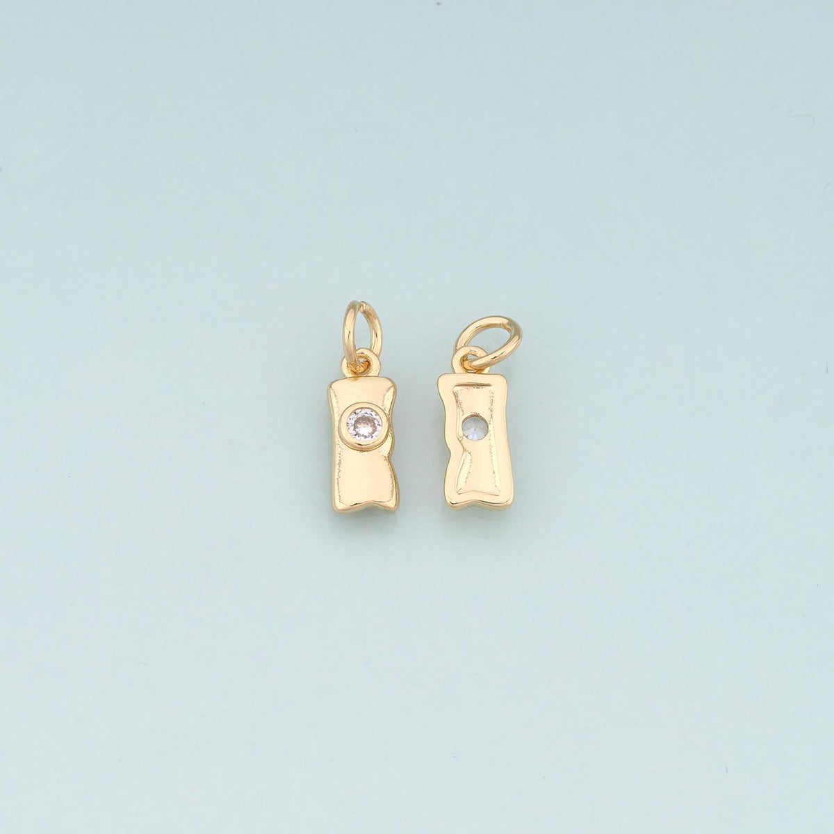 18K Gold Filled Hand CZ Charm Pendant for Jewelry Making