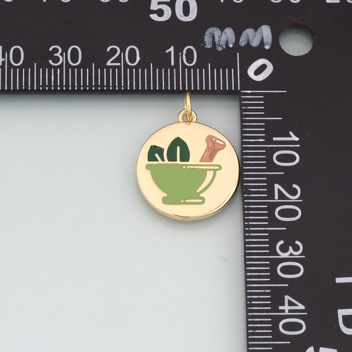 18K Gold Filled Ice Cream Cup Cream Pendant,Enamel Ice Cream Charm Bracelet Necklace for DIY Jewelry Making Supply