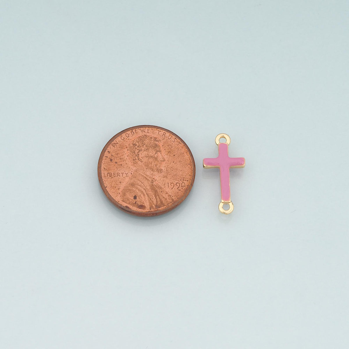 18K Gold Filled Enamel Cross Connector for Jewelry Making