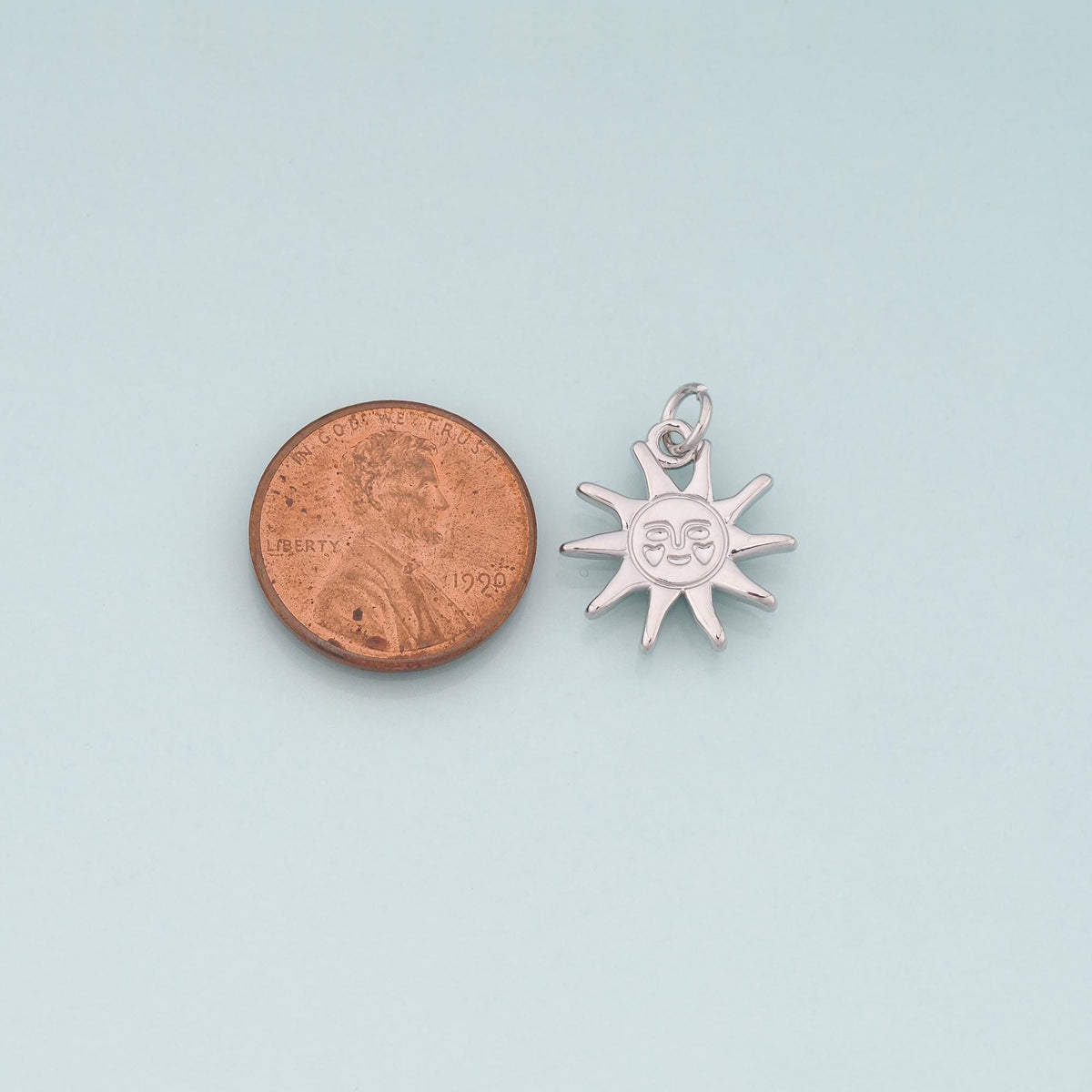 Gold Sun Charms,18K Gold Filled Sun Pendant,Celestial Charm Bracelet Necklace for DIY Jewelry Making Supply