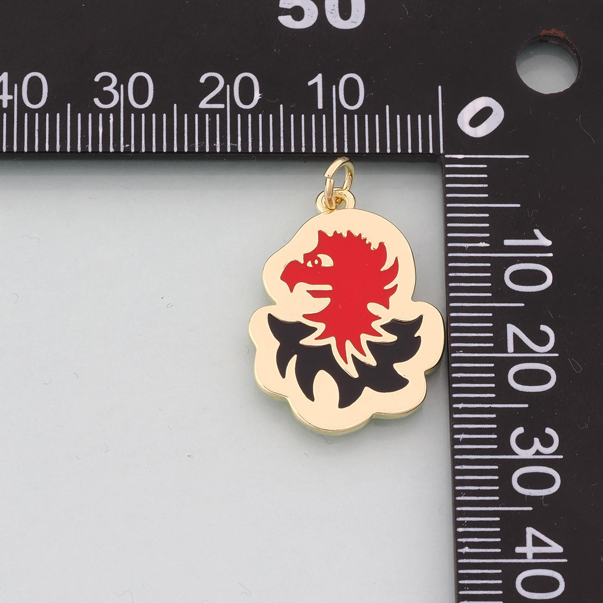 18K Gold Filled Griffin Pendant,Enamel Heraldic Charm Bracelet Necklace for DIY Jewelry Making Supply