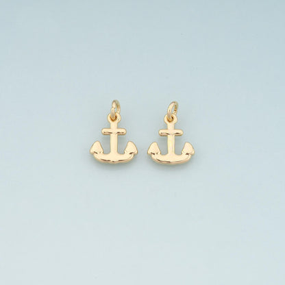 Gold Anchor Charms,18K Gold Filled Anchor Pendant Charm Bracelet Necklace for DIY Jewelry Making Supply