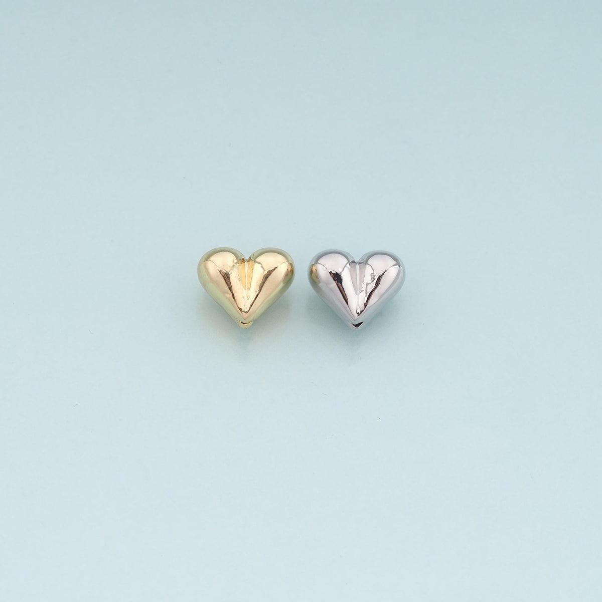 Gold Heart Beads Charms,18K Gold Filled Heart Spacer beads Bracelet Necklace for DIY Jewelry Making Supply