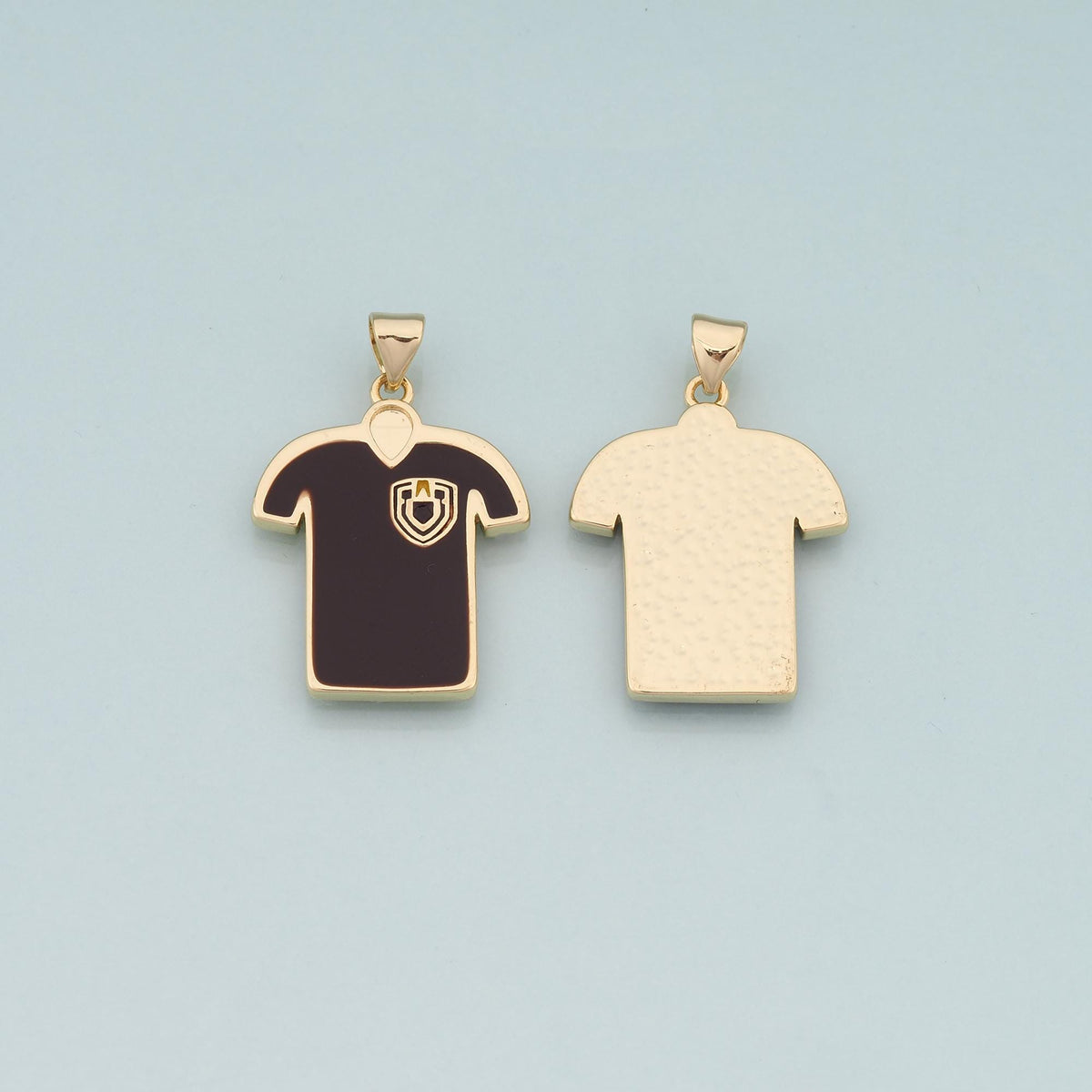 18K Gold Jersey Pendant,Enamel Jersey Charm Bracelet Necklace for DIY Jewelry Making Supply
