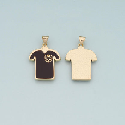 18K Gold Jersey Pendant,Enamel Jersey Charm Bracelet Necklace for DIY Jewelry Making Supply