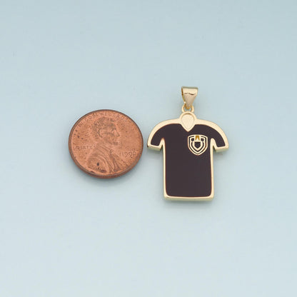 18K Gold Jersey Pendant,Enamel Jersey Charm Bracelet Necklace for DIY Jewelry Making Supply