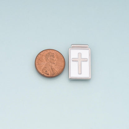 Gold Cross Charms,18K Gold Filled Cross Pendant,Enamel Religion Charm Bracelet Necklace for DIY Jewelry Making Supply
