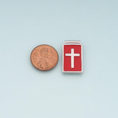 Gold Cross Charms,18K Gold Filled Cross Pendant,Enamel Religion Charm Bracelet Necklace for DIY Jewelry Making Supply