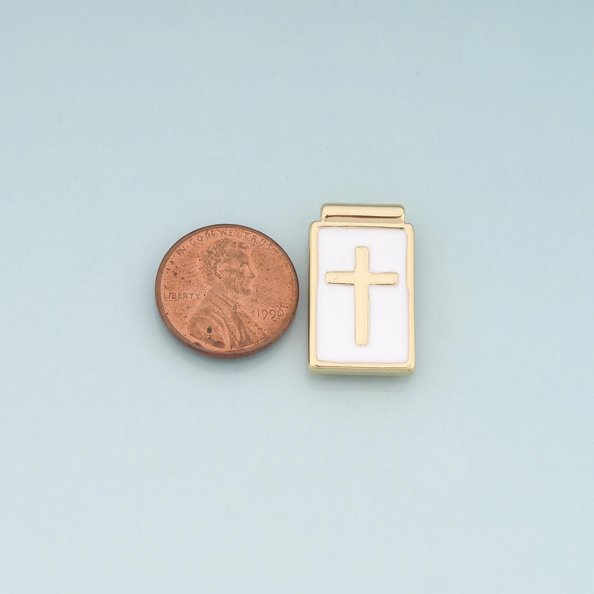 Gold Cross Charms,18K Gold Filled Cross Pendant,Enamel Religion Charm Bracelet Necklace for DIY Jewelry Making Supply