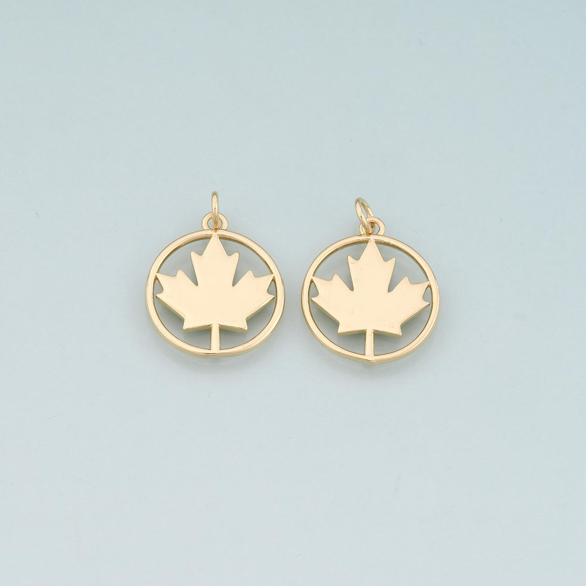 18K Gold Filled Leaf Charm Pendant for Jewelry Making