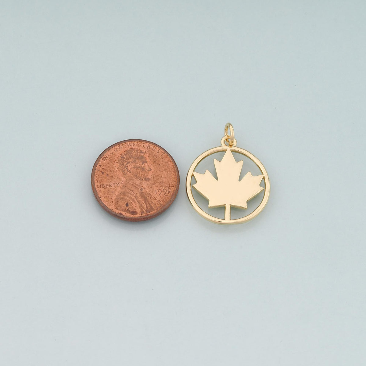 18K Gold Filled Leaf Charm Pendant for Jewelry Making