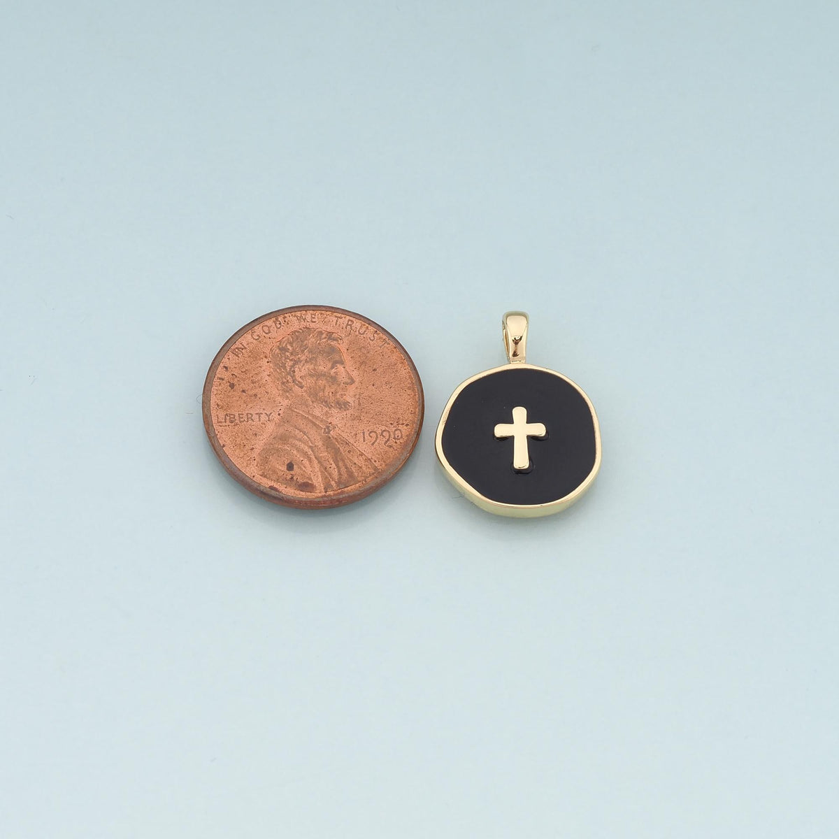 Gold Cross Charms,18K Gold Filled Cross Pendant,Enamel Religion Charm Bracelet Necklace for DIY Jewelry Making Supply