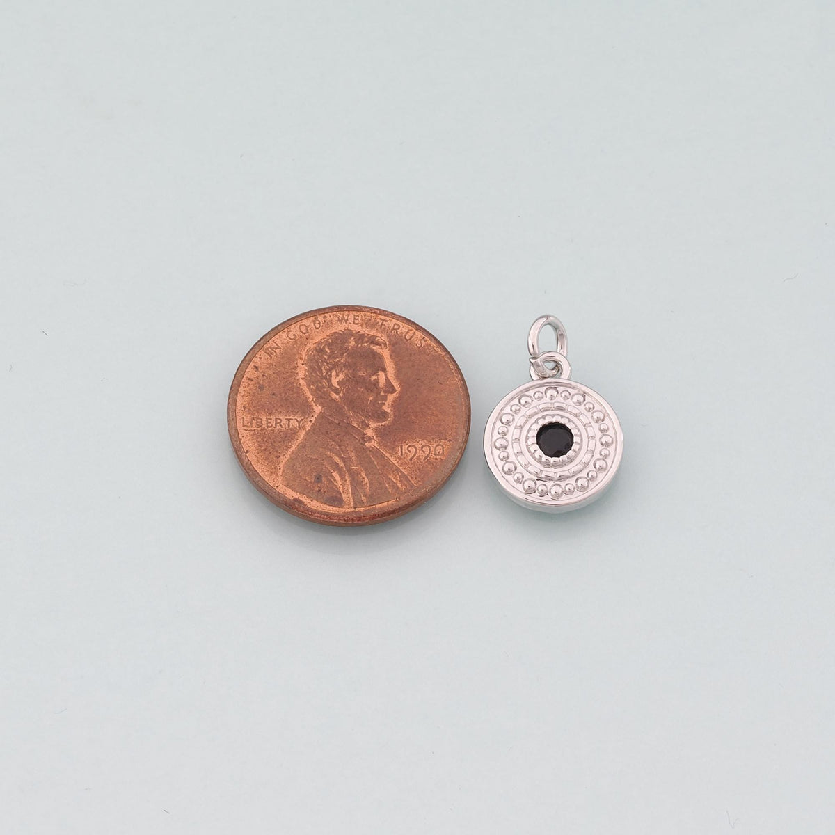 18K Gold Filled Round Evil Eye Pendant,CZ Micro Pave Evil Eye Charm Bracelet Necklace for DIY Jewelry Making Supply