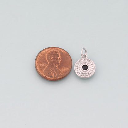 18K Gold Filled Round Evil Eye Pendant,CZ Micro Pave Evil Eye Charm Bracelet Necklace for DIY Jewelry Making Supply