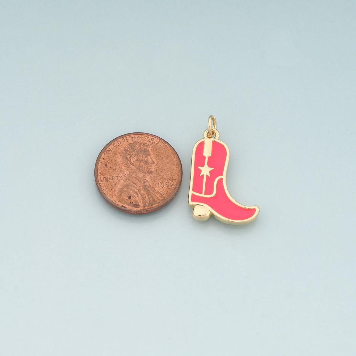 Gold Boots Charms,18K Gold Filled Boots Pendant,Enamel Cowboy Boots Charm Bracelet Necklace for DIY Jewelry Making Supply