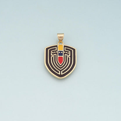 18K Gold Filled Shield Pendant,Enamel Shield Charm Bracelet Necklace for DIY Jewelry Making Supply