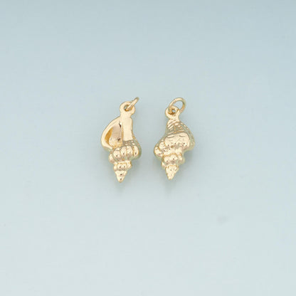 Gold Conch Charms,18K Gold Filled Shell Pendant,Conch Shell Charm Bracelet Necklace for DIY Jewelry Making Supply