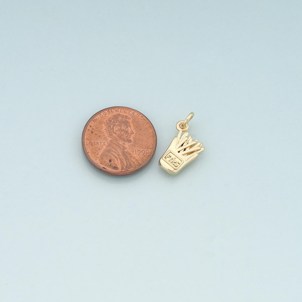 18K Gold Filled Fries Pendant,Dainty French Fries Charm Bracelet Necklace for DIY Jewelry Making Supply