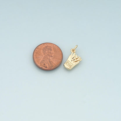 18K Gold Filled Fries Pendant,Dainty French Fries Charm Bracelet Necklace for DIY Jewelry Making Supply