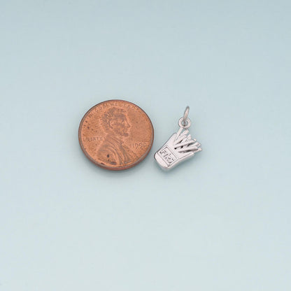 18K Gold Filled Fries Pendant,Dainty French Fries Charm Bracelet Necklace for DIY Jewelry Making Supply