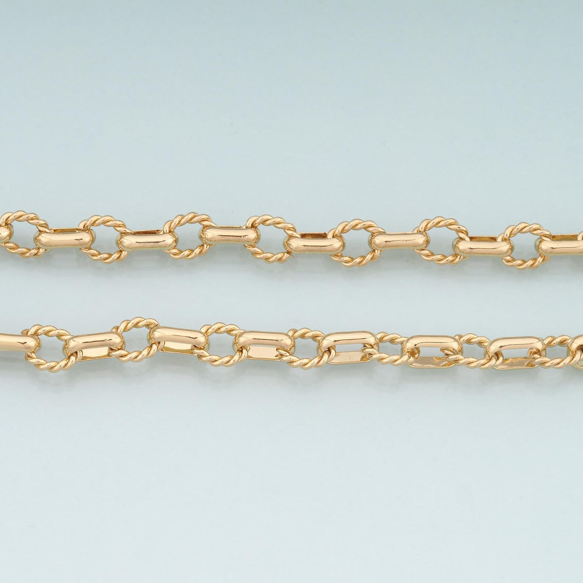 Gold Twist Chain,18K Gold Filled Oval Chain for Necklace Bracelet DIY Jewelry Making Supply