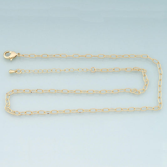 Gold Oval Chain,18K Gold Filled Oval for Necklace Bracelet DIY Jewelry Making Supply
