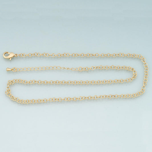 Gold Round Chain,18K Gold Filled Round for Necklace Bracelet DIY Jewelry Making Supply
