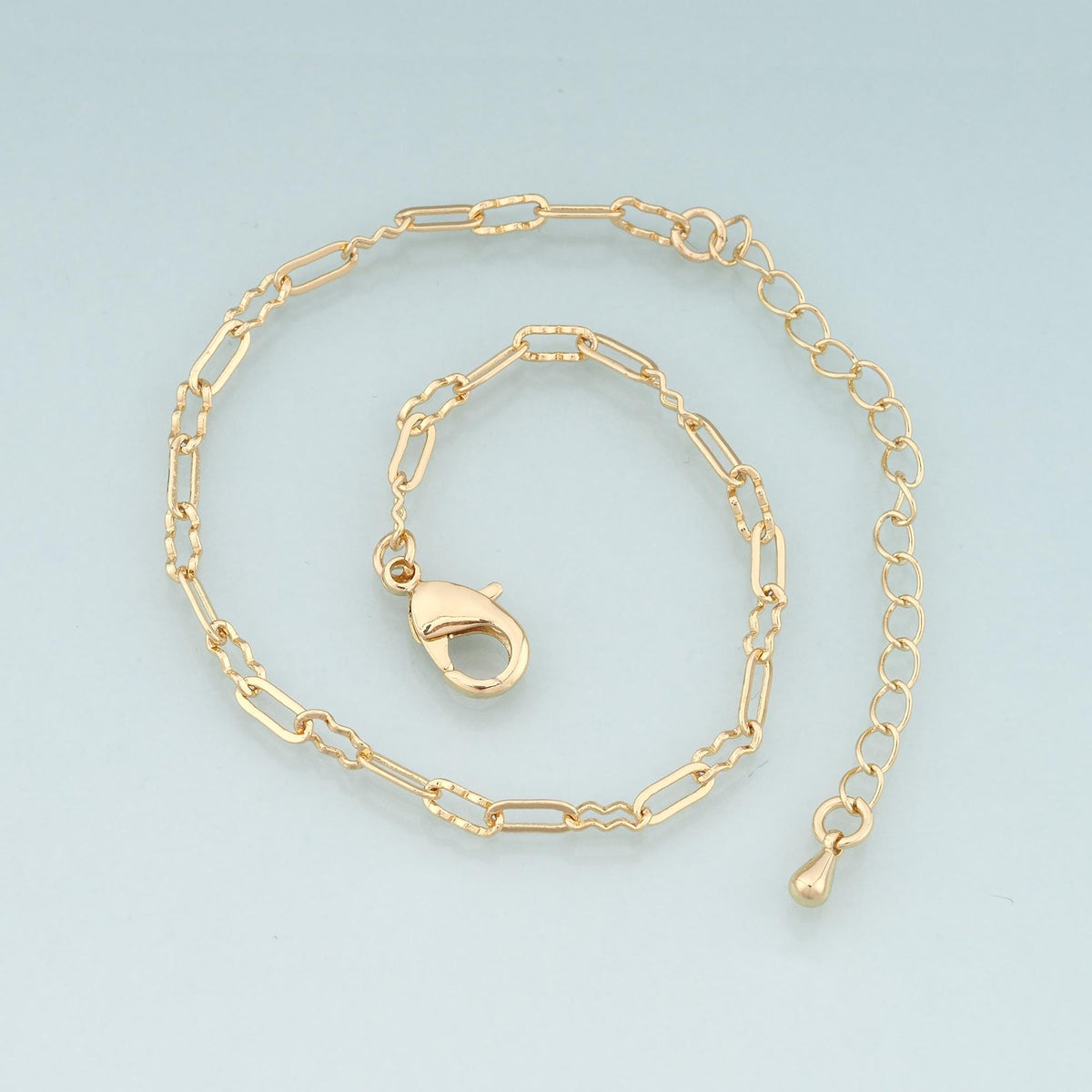Gold Adjustable Chain,18K Gold Filled Oval Bracelet,Semi Finished Bracelets,Bracelets for Jewelry Making