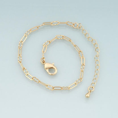 Gold Adjustable Chain,18K Gold Filled Oval Bracelet,Semi Finished Bracelets,Bracelets for Jewelry Making