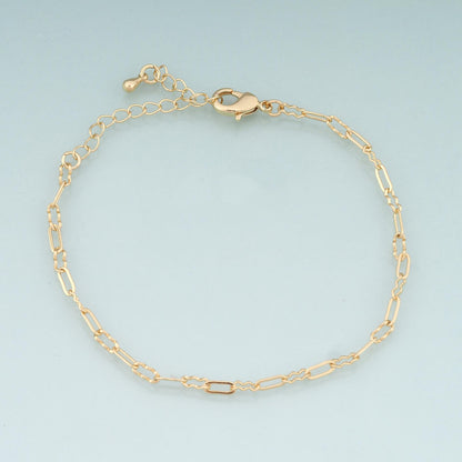 Gold Adjustable Chain,18K Gold Filled Oval Bracelet,Semi Finished Bracelets,Bracelets for Jewelry Making