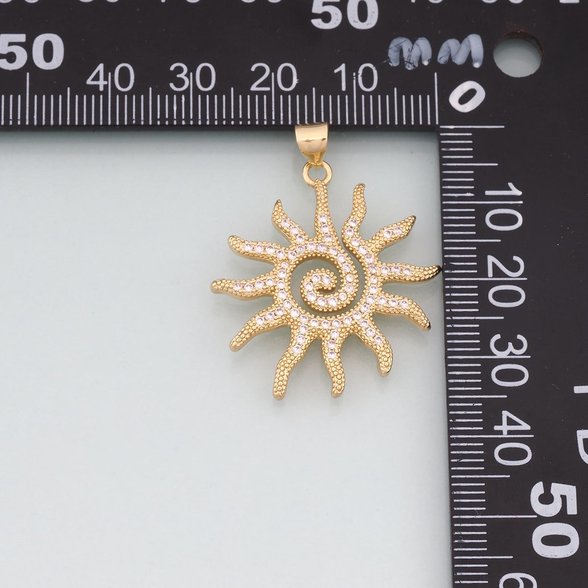 Gold Sun Charms,18K Gold Filled Sun Pendant,Celestial Charm Bracelet Necklace for DIY Jewelry Making Supply