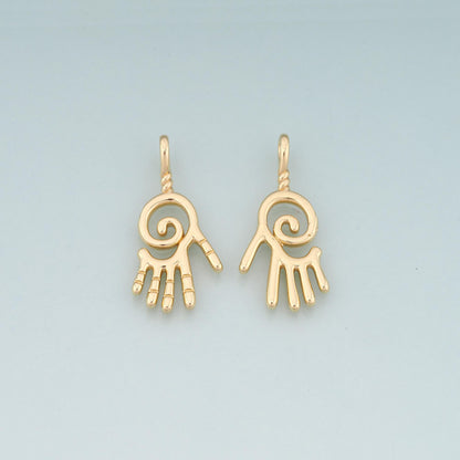 18K Gold Filled Hand Charm Pendant for Jewelry Making