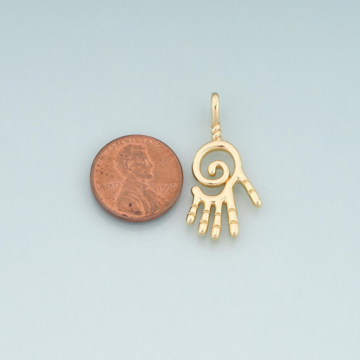 18K Gold Filled Hand Charm Pendant for Jewelry Making
