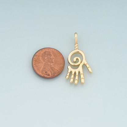 18K Gold Filled Hand Charm Pendant for Jewelry Making