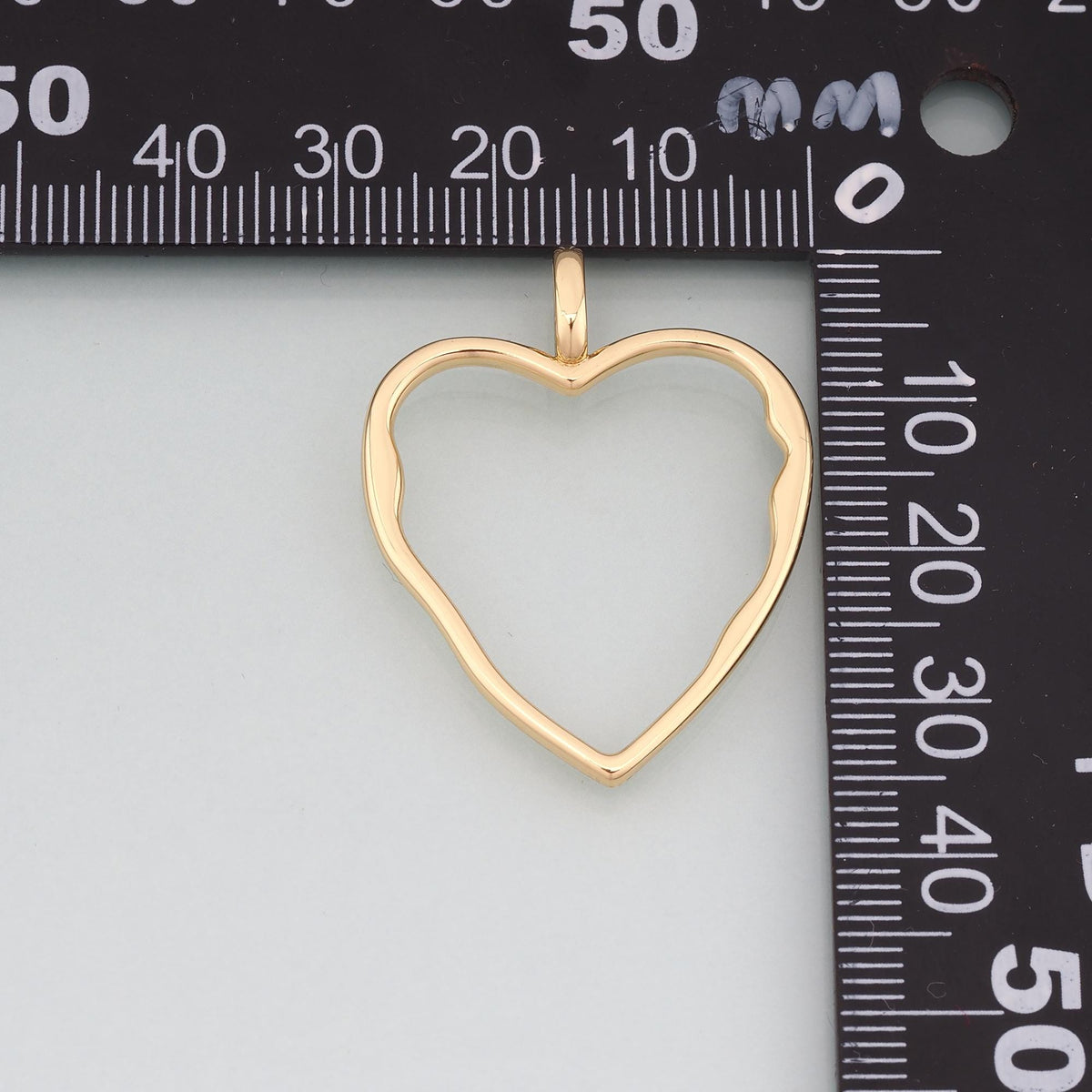 18K Gold Filled Heart Pendant,Heart Charm Bracelet Necklace for DIY Jewelry Making Supply